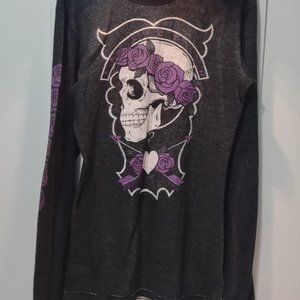 Affliction Unisex Reversible Thermal Long Sleeve Shirt, XL